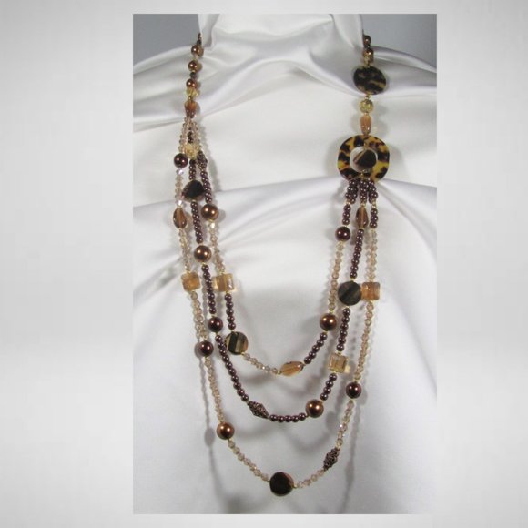 THE EMPRESS In COPPER Colour Beaded Jewelry Set - Picture 2 of 7
